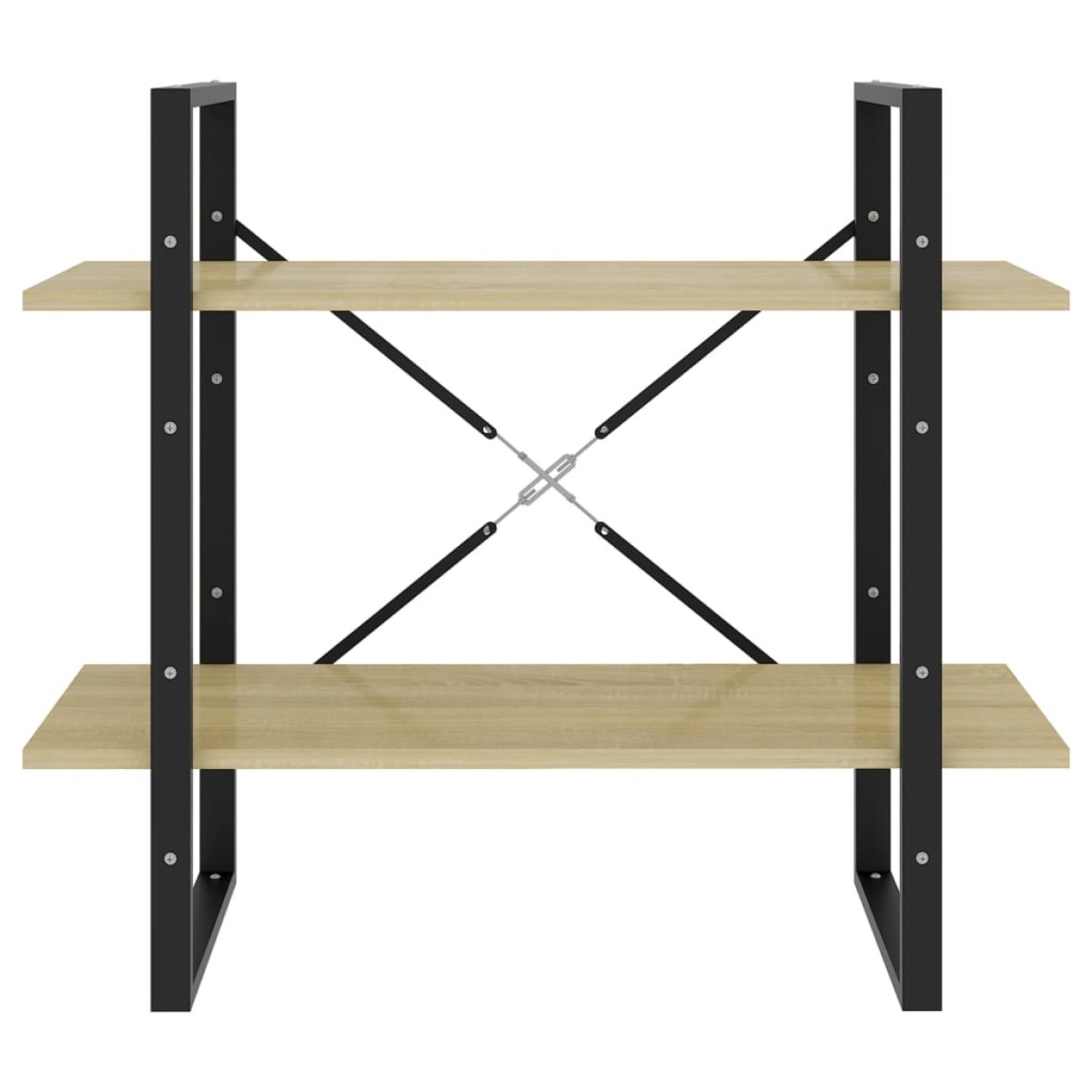 vidaXL Βιβλιοθήκη με 2 Ράφια Sonoma Δρυς 80 x 30 x 70 εκ. Μοριοσανίδα
