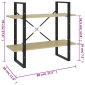 vidaXL Βιβλιοθήκη με 2 Ράφια Sonoma Δρυς 80 x 30 x 70 εκ. Μοριοσανίδα