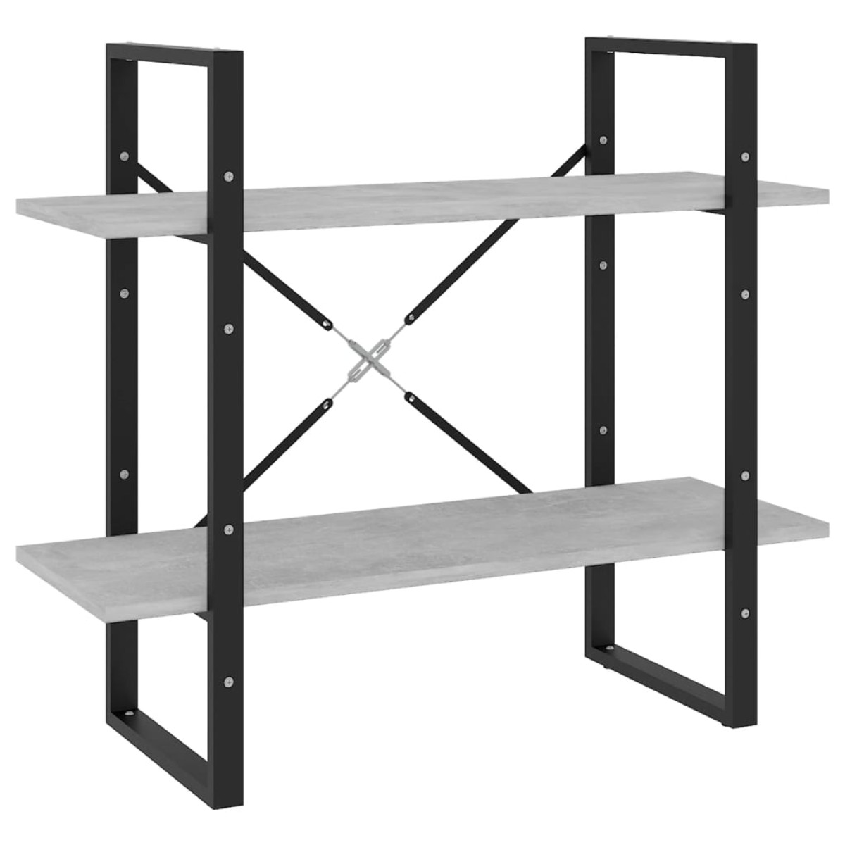 vidaXL Βιβλιοθήκη με 2 Ράφια Γκρι Σκυρ. 80 x 30 x 70 εκ. Μοριοσανίδα