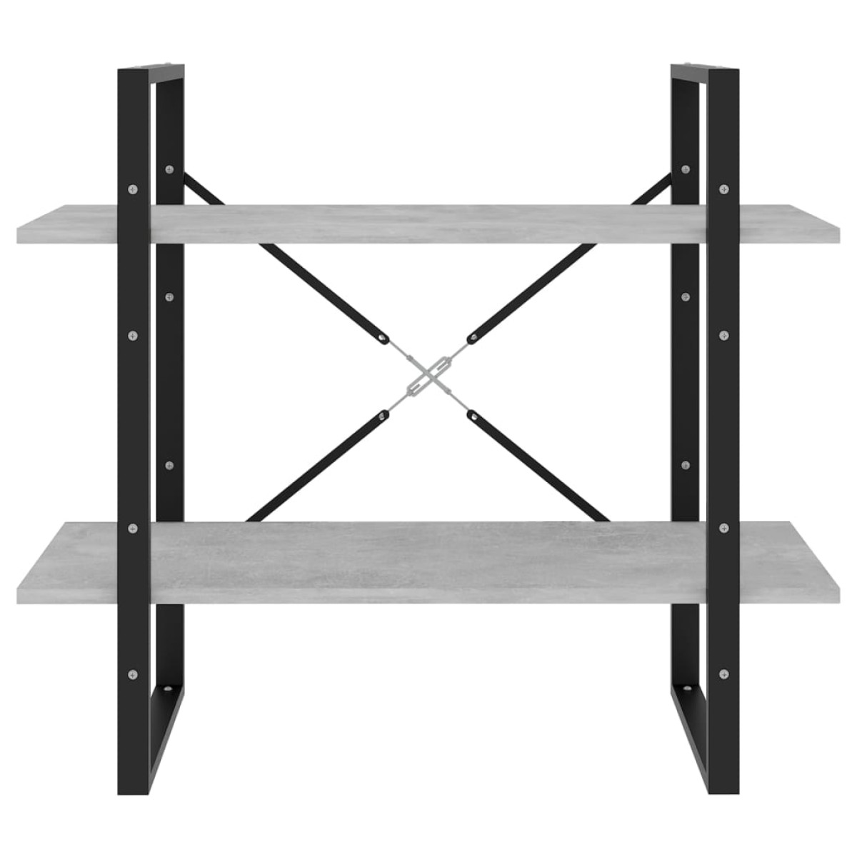 vidaXL Βιβλιοθήκη με 2 Ράφια Γκρι Σκυρ. 80 x 30 x 70 εκ. Μοριοσανίδα