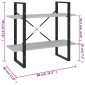 vidaXL Βιβλιοθήκη με 2 Ράφια Γκρι Σκυρ. 80 x 30 x 70 εκ. Μοριοσανίδα