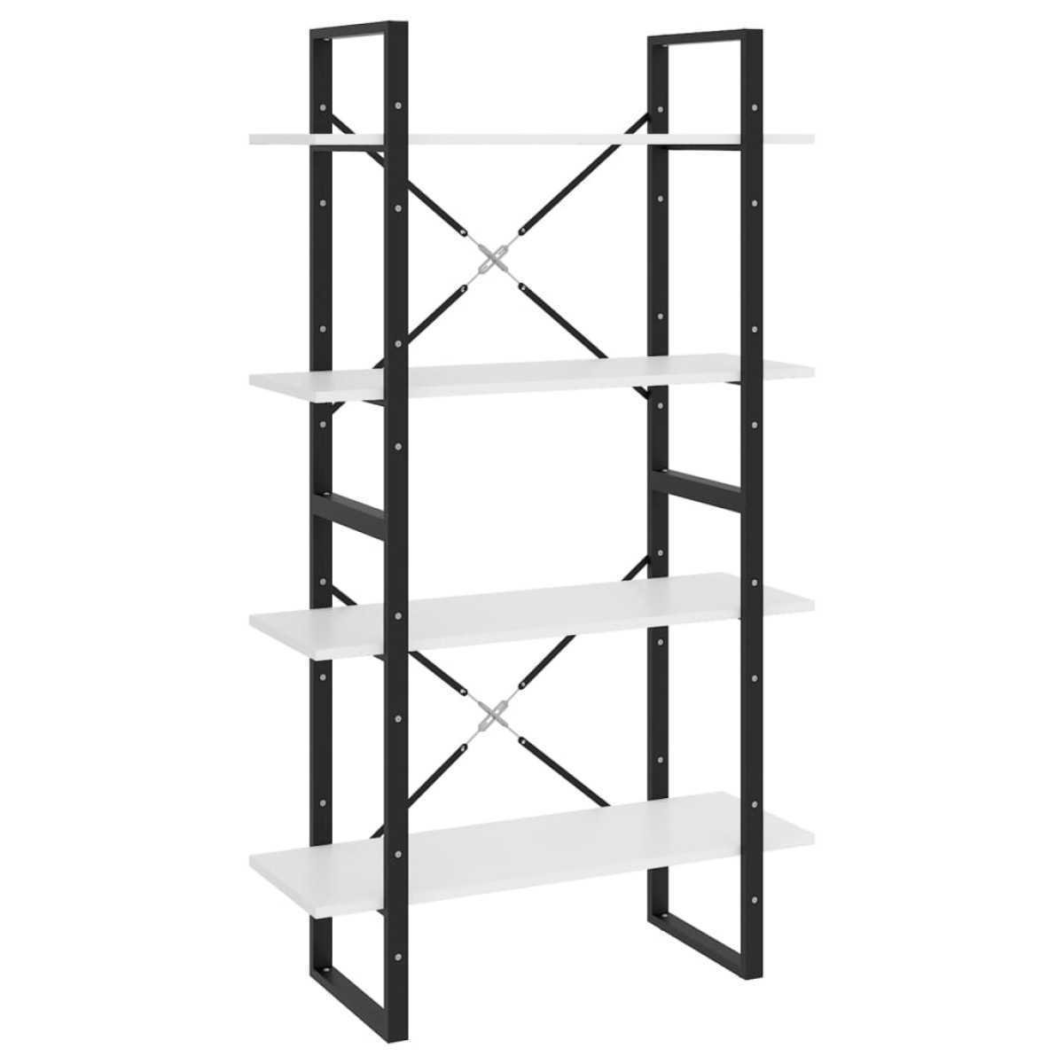 vidaXL Βιβλιοθήκη με 4 Ράφια Λευκή 80 x 30 x 140 εκ. από Μοριοσανίδα