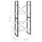 vidaXL Βιβλιοθήκη με 4 Ράφια Λευκή 80 x 30 x 140 εκ. από Μοριοσανίδα