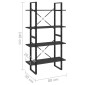 vidaXL Βιβλιοθήκη με 4 Ράφια Γκρι 80 x 30 x 140 εκ. από Μοριοσανίδα