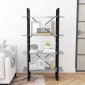 vidaXL Βιβλιοθήκη με 4 Ράφια Γκρι Σκυρ. 80x30x140 εκ. από Μοριοσανίδα
