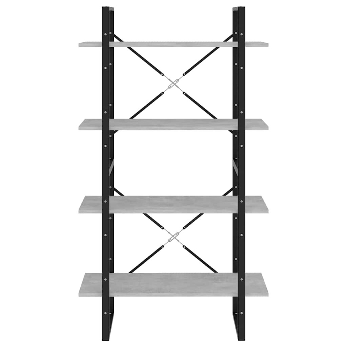 vidaXL Βιβλιοθήκη με 4 Ράφια Γκρι Σκυρ. 80x30x140 εκ. από Μοριοσανίδα