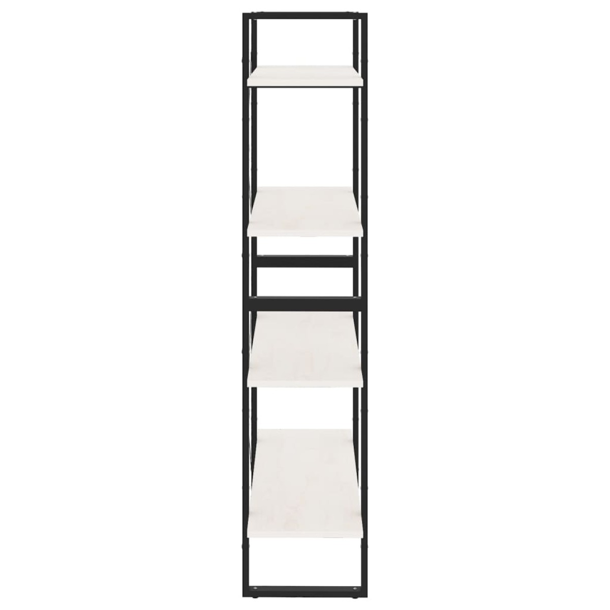 vidaXL Βιβλιοθήκη με 4 Ράφια Λευκή 80 x 30 x 140 εκ. Μασίφ Ξύλο Πεύκου