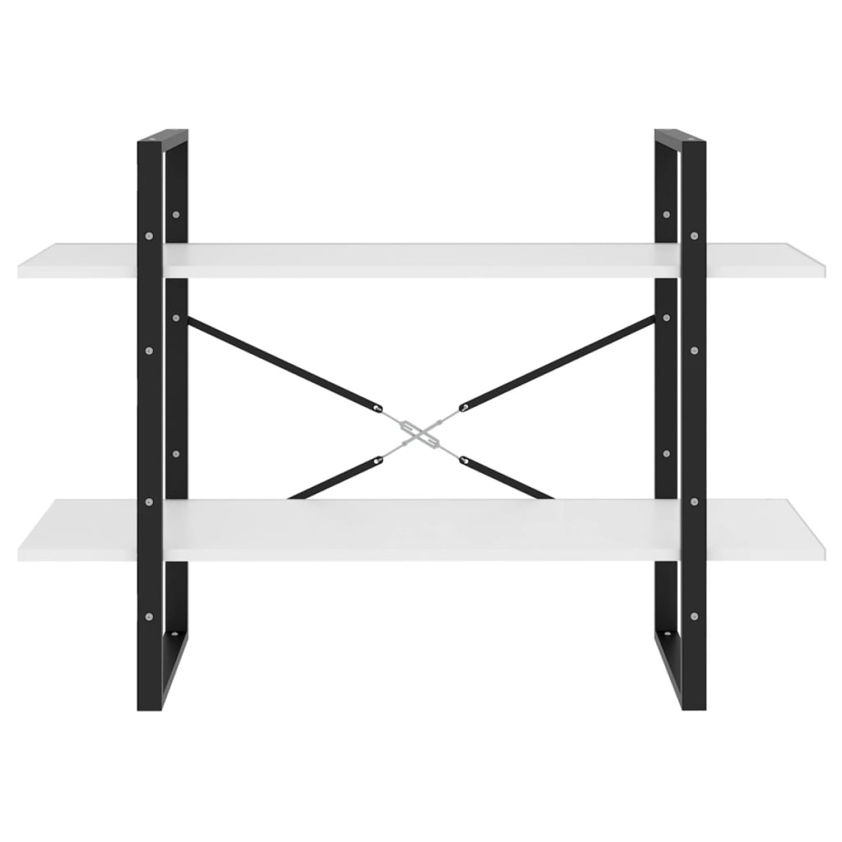 vidaXL Βιβλιοθήκη με 2 Ράφια Λευκή 100 x 30 x 70 εκ. από Μοριοσανίδα