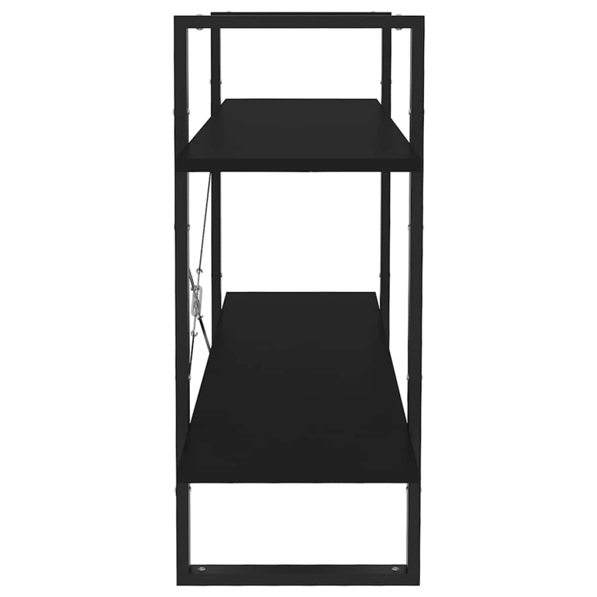 vidaXL Βιβλιοθήκη με 2 Ράφια Μαύρη 100 x 30 x 70 εκ. από Μοριοσανίδα