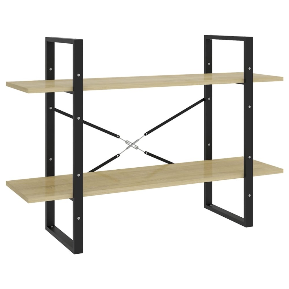 vidaXL Βιβλιοθήκη με 2 Ράφια Sonoma Δρυς 100 x 30 x 70 εκ. Επεξ. Ξύλο