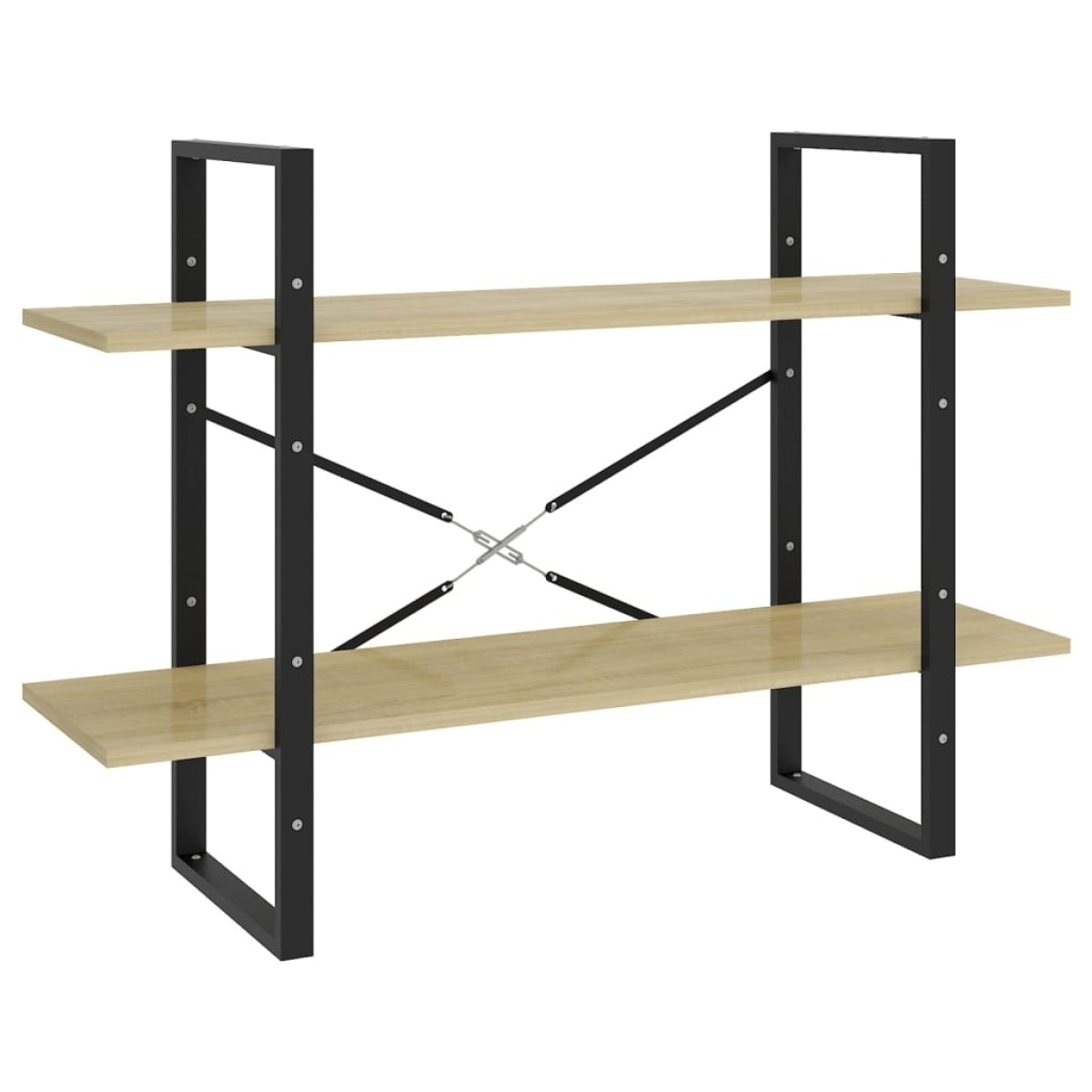 vidaXL Βιβλιοθήκη με 2 Ράφια Sonoma Δρυς 100 x 30 x 70 εκ. Μοριοσανίδα
