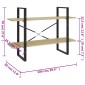vidaXL Βιβλιοθήκη με 2 Ράφια Sonoma Δρυς 100 x 30 x 70 εκ. Μοριοσανίδα