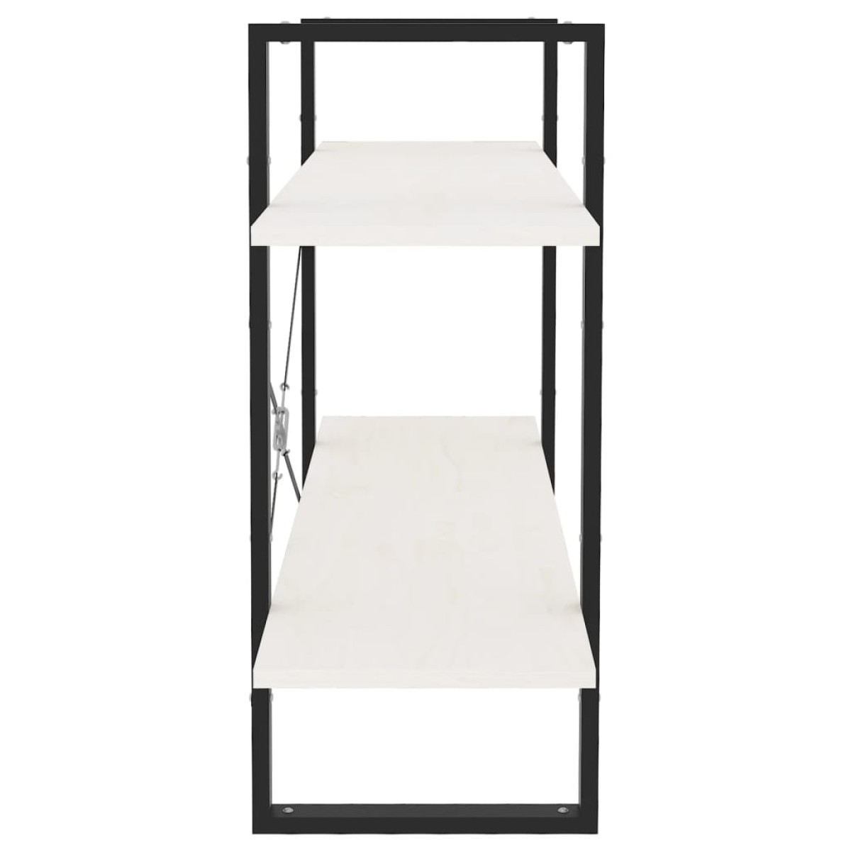 vidaXL Βιβλιοθήκη με 2 Ράφια Λευκή 100x30x70 εκ. από Μασίφ Ξύλο Πεύκου