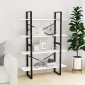 vidaXL Βιβλιοθήκη με 4 Ράφια Λευκή 100 x 30 x 140 εκ. από Μοριοσανίδα