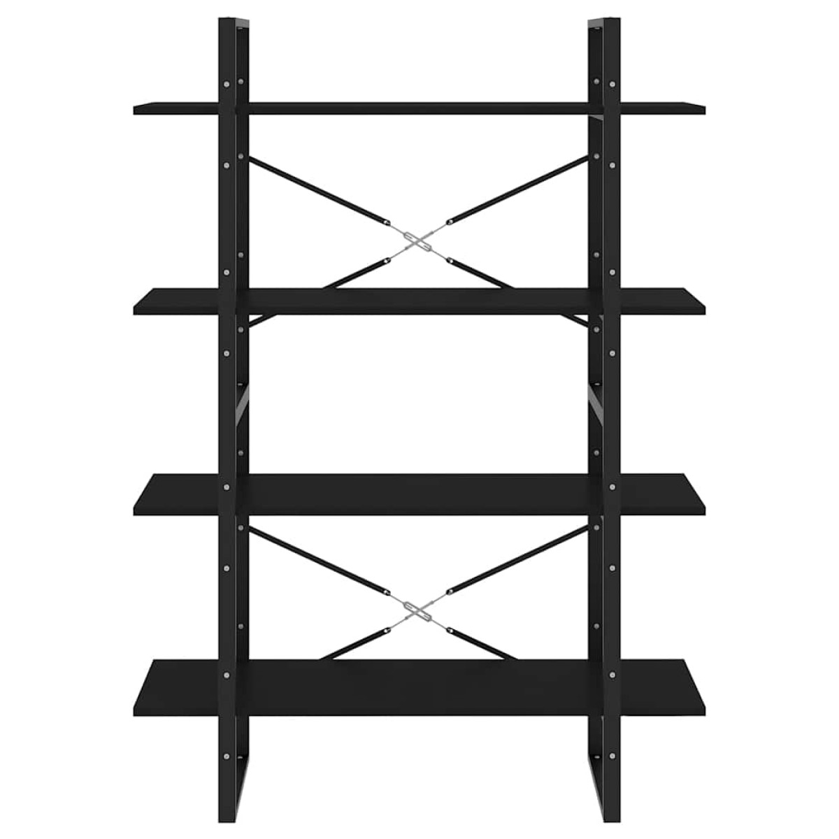 vidaXL Βιβλιοθήκη με 4 Ράφια Μαύρη 100 x 30 x 140 εκ. από Μοριοσανίδα