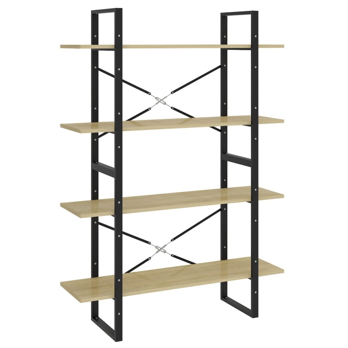 vidaXL Βιβλιοθήκη με 4 Ράφια Sonoma Δρυς 100x30x140 εκ από Μοριοσανίδα