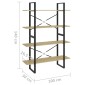vidaXL Βιβλιοθήκη με 4 Ράφια Sonoma Δρυς 100x30x140 εκ από Μοριοσανίδα