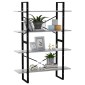 vidaXL Βιβλιοθήκη με 4 Ράφια Γκρι Σκυροδέμ. 100x30x140 εκ. Μοριοσανίδα
