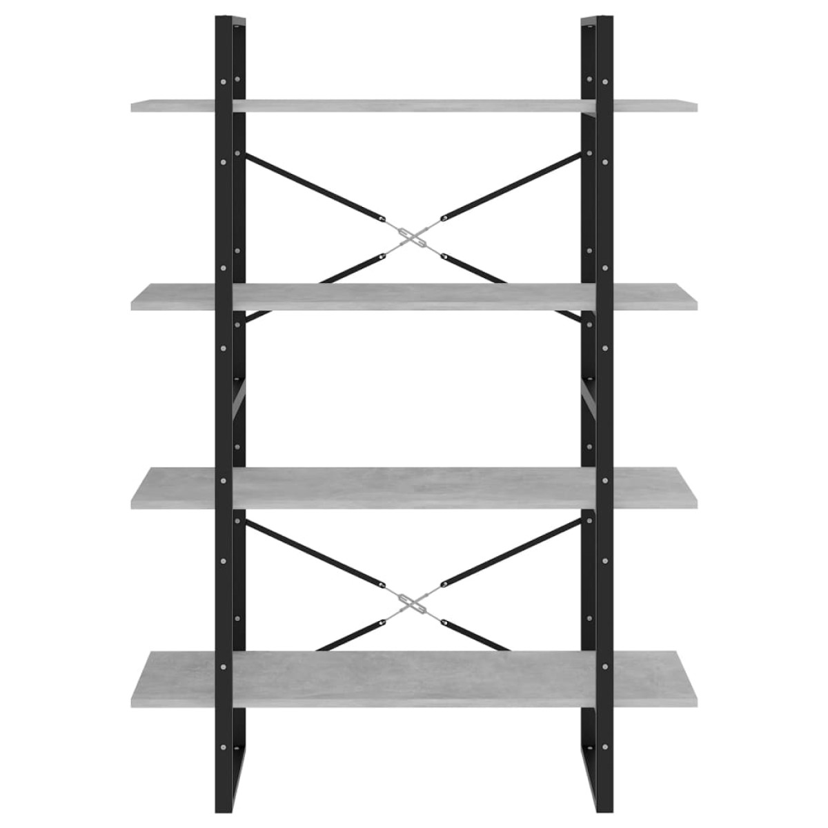 vidaXL Βιβλιοθήκη με 4 Ράφια Γκρι Σκυροδέμ. 100x30x140 εκ. Μοριοσανίδα