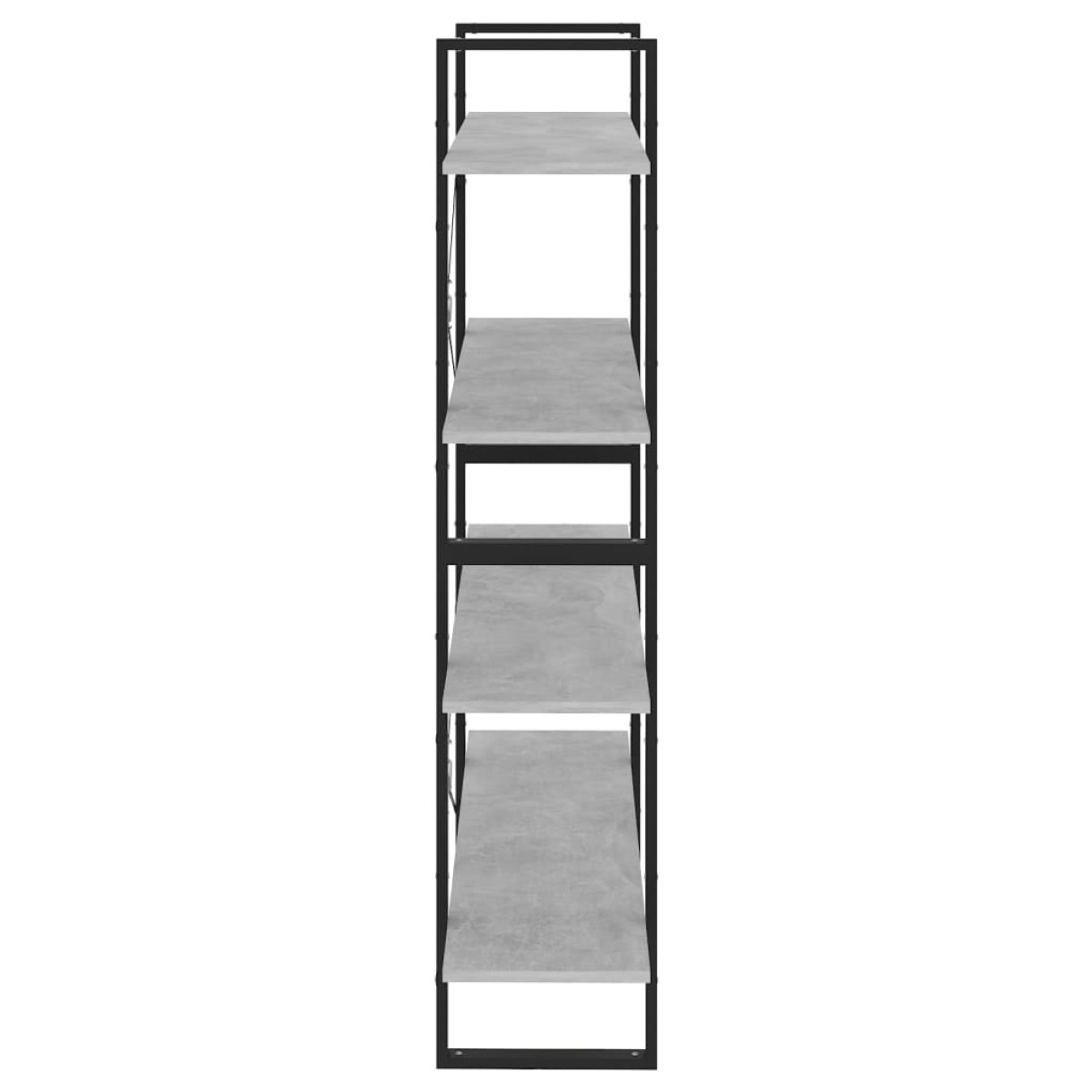 vidaXL Βιβλιοθήκη με 4 Ράφια Γκρι Σκυροδέμ. 100x30x140 εκ. Μοριοσανίδα