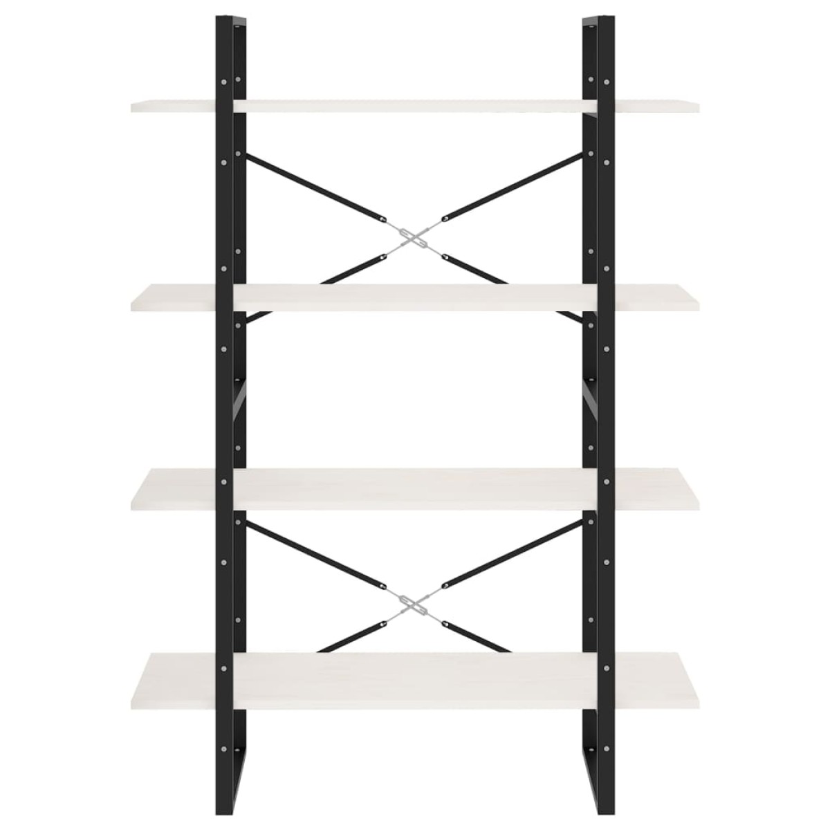 vidaXL Βιβλιοθήκη με 4 Ράφια Λευκή 100x30x140 εκ από Μασίφ Ξύλο Πεύκου