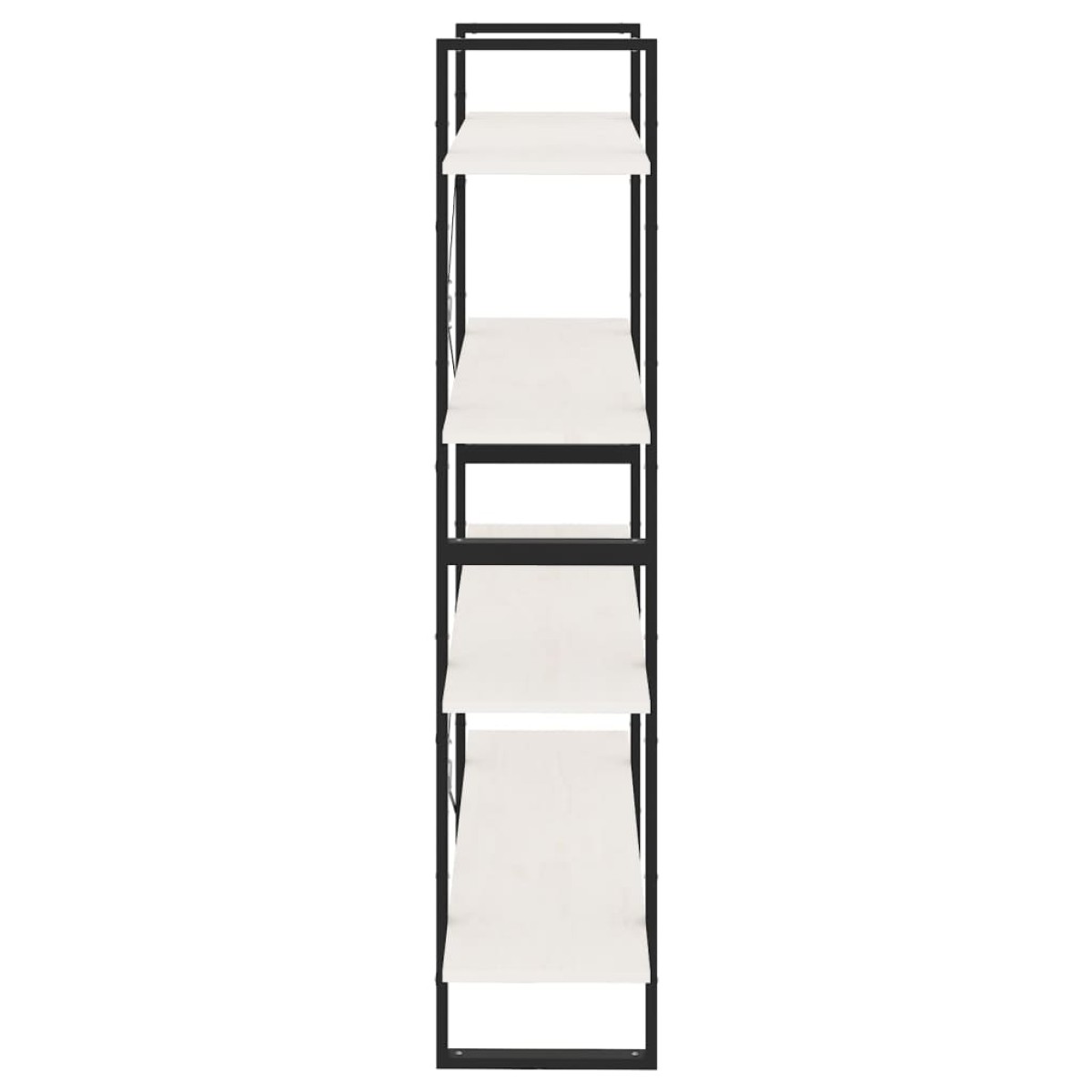 vidaXL Βιβλιοθήκη με 4 Ράφια Λευκή 100x30x140 εκ από Μασίφ Ξύλο Πεύκου