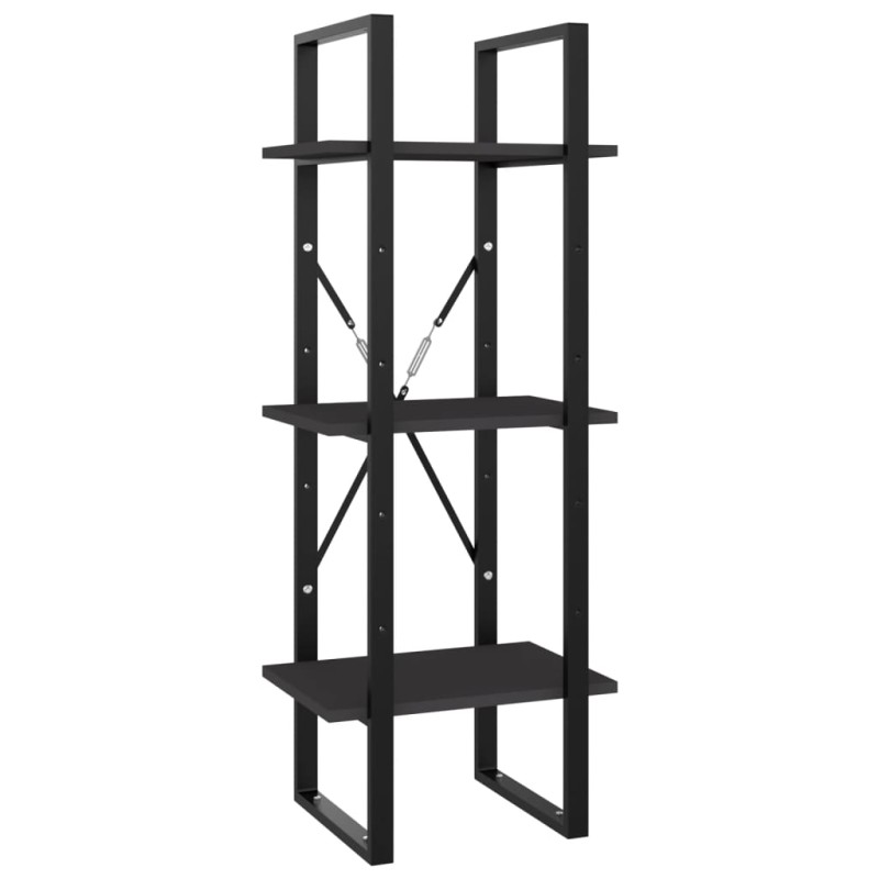 vidaXL Βιβλιοθήκη με 3 Ράφια Γκρι 40 x 30 x 105 εκ. από Επεξ. Ξύλο