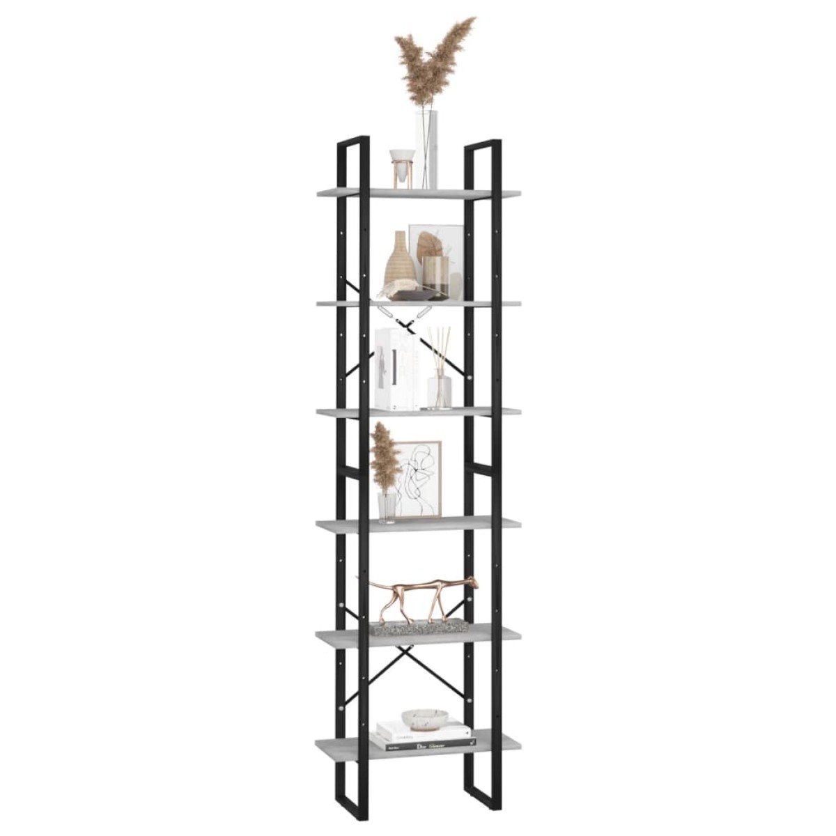 vidaXL Ράφι Αποθήκευσης Γκρι Σκυρ. 60x30x210 εκ Επεξεργ. Ξύλο