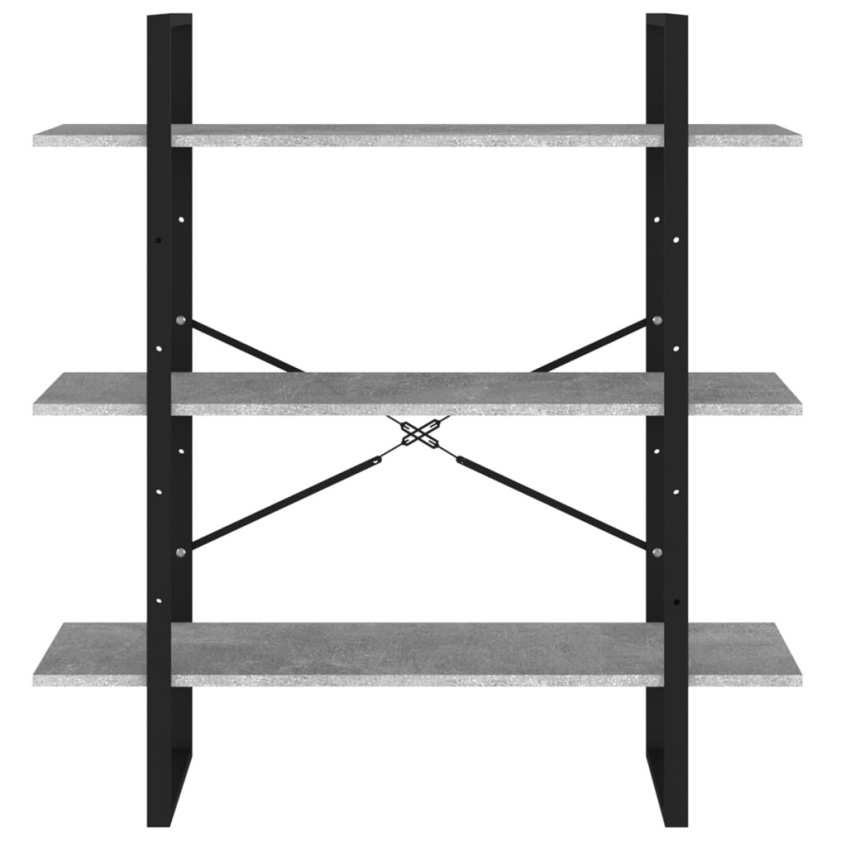 vidaXL Βιβλιοθήκη Γκρι Σκυροδέματος 100 x 30 x 105 εκ. από Μοριοσανίδα