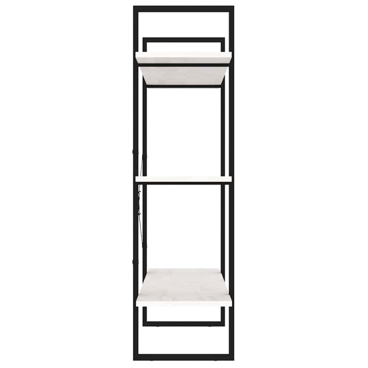 vidaXL Βιβλιοθήκη με 3 Ράφια Λευκή 100x30x105 εκ από Μασίφ Ξύλο Πεύκου
