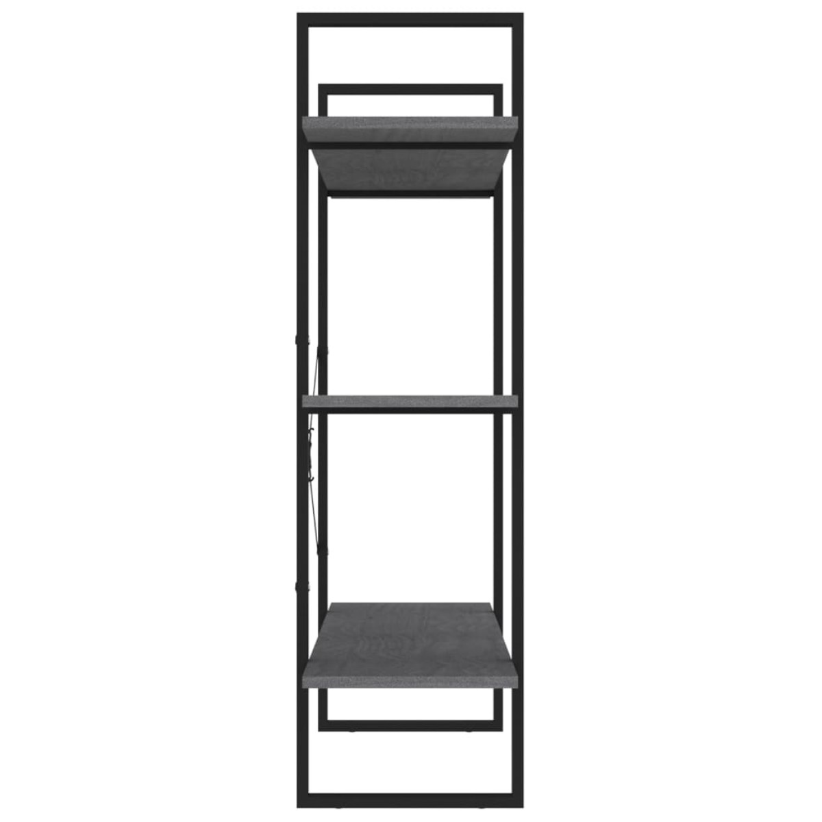 vidaXL Βιβλιοθήκη με 3 Ράφια Γκρι 100x30x105 εκ. από Μασίφ Ξύλο Πεύκου