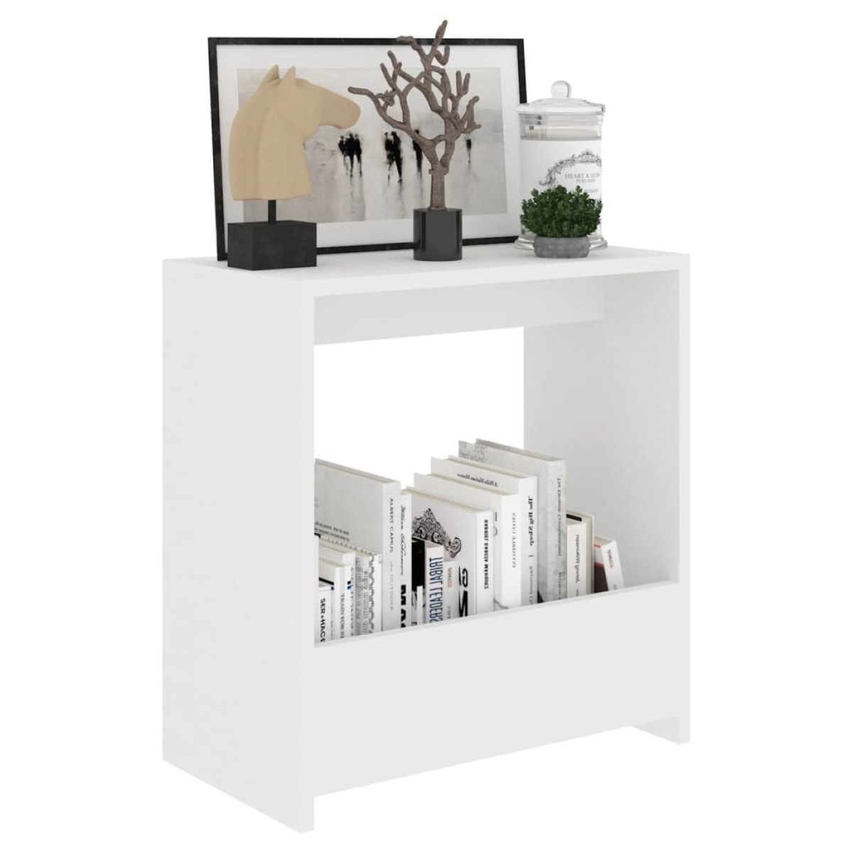 vidaXL Τραπέζι Βοηθητικό Λευκό 50 x 26 x 50 εκ. Μοριοσανίδα
