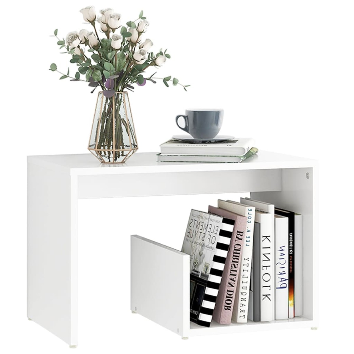 vidaXL Τραπέζι Βοηθητικό Λευκό 59 x 36 x 38 εκ. από Μοριοσανίδα