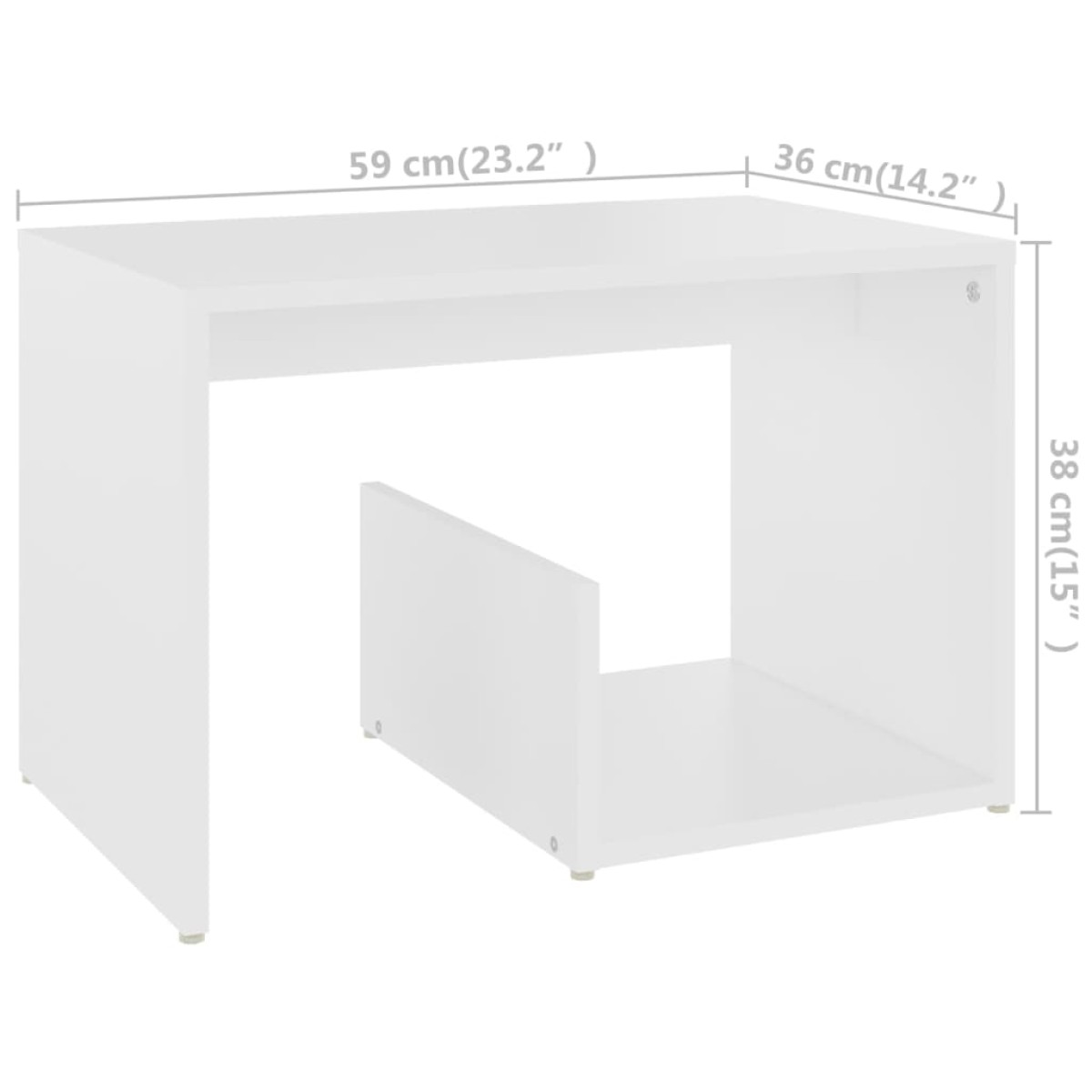 vidaXL Τραπέζι Βοηθητικό Λευκό 59 x 36 x 38 εκ. από Μοριοσανίδα