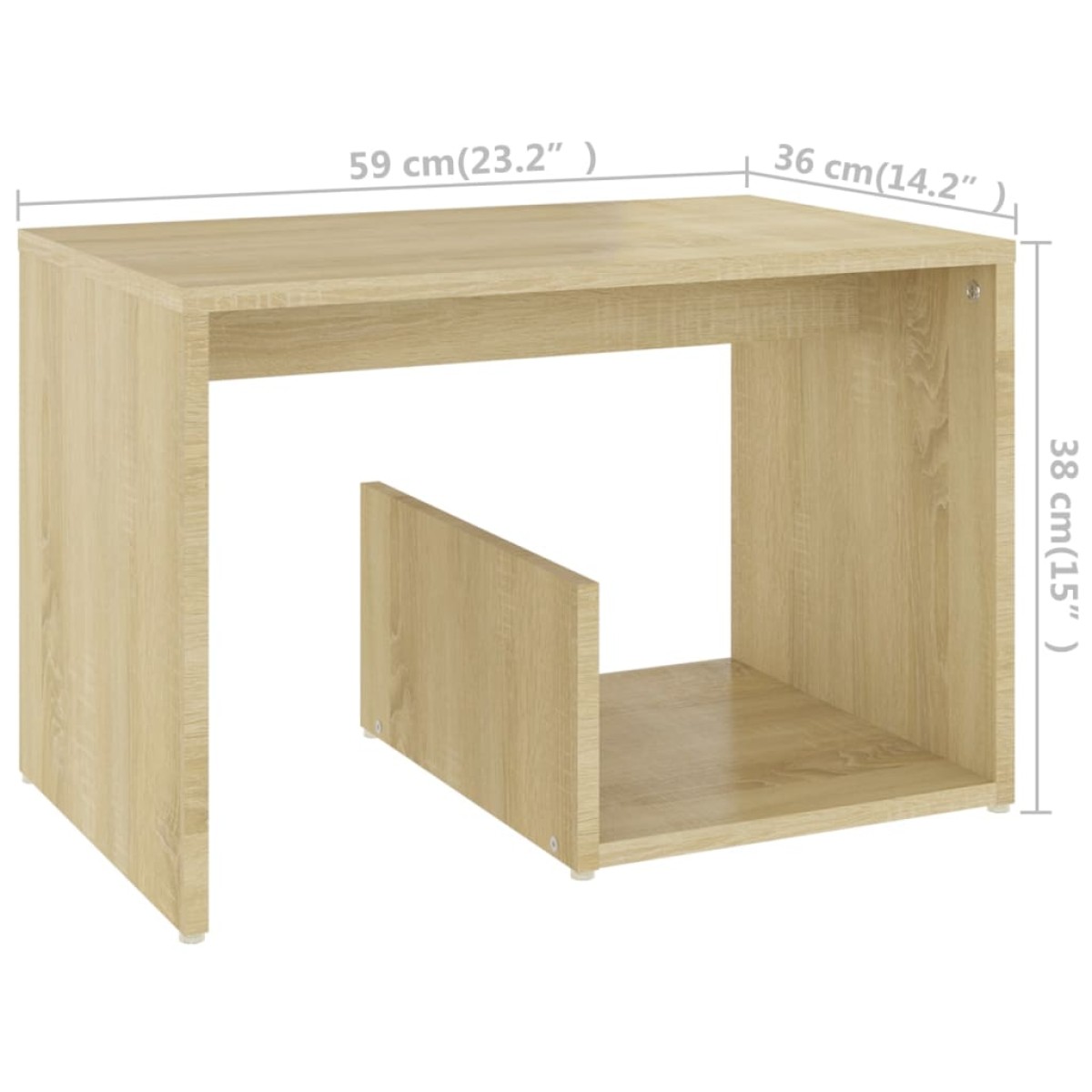 vidaXL Τραπεζάκι Βοηθητικό Sonoma Δρυς 59 x 36 x 38 εκ. από Μοριοσανίδα