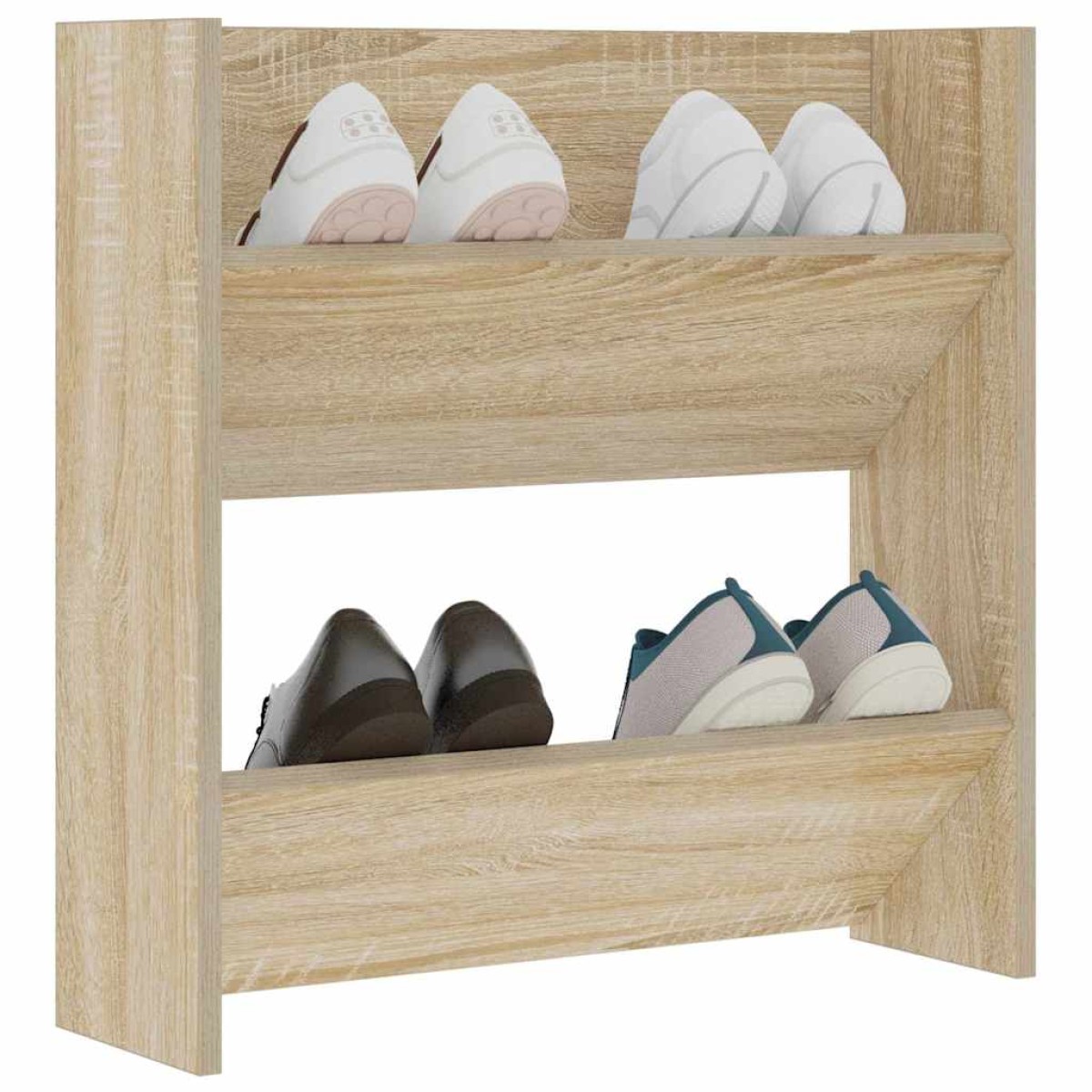 vidaXL Παπουτσοθήκη Τοίχου Sonoma Δρυς 60 x 18 x 60 εκ. Μοριοσανίδα