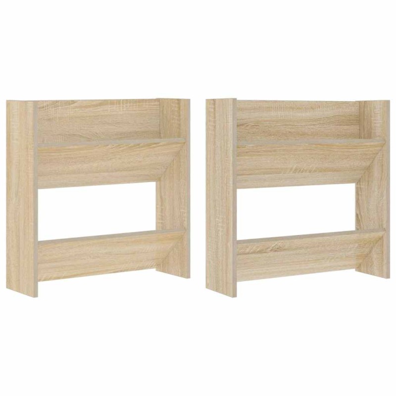 vidaXL Παπουτσοθήκες 2 τεμ. Sonoma Δρυς 60 x 18 x 60 εκ. Μοριοσανίδα