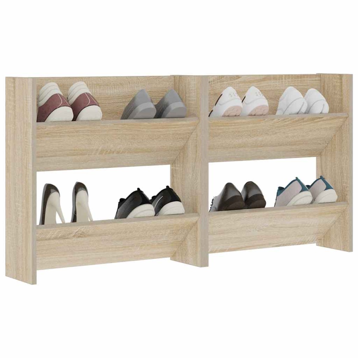 vidaXL Παπουτσοθήκες 2 τεμ. Sonoma Δρυς 60 x 18 x 60 εκ. Μοριοσανίδα