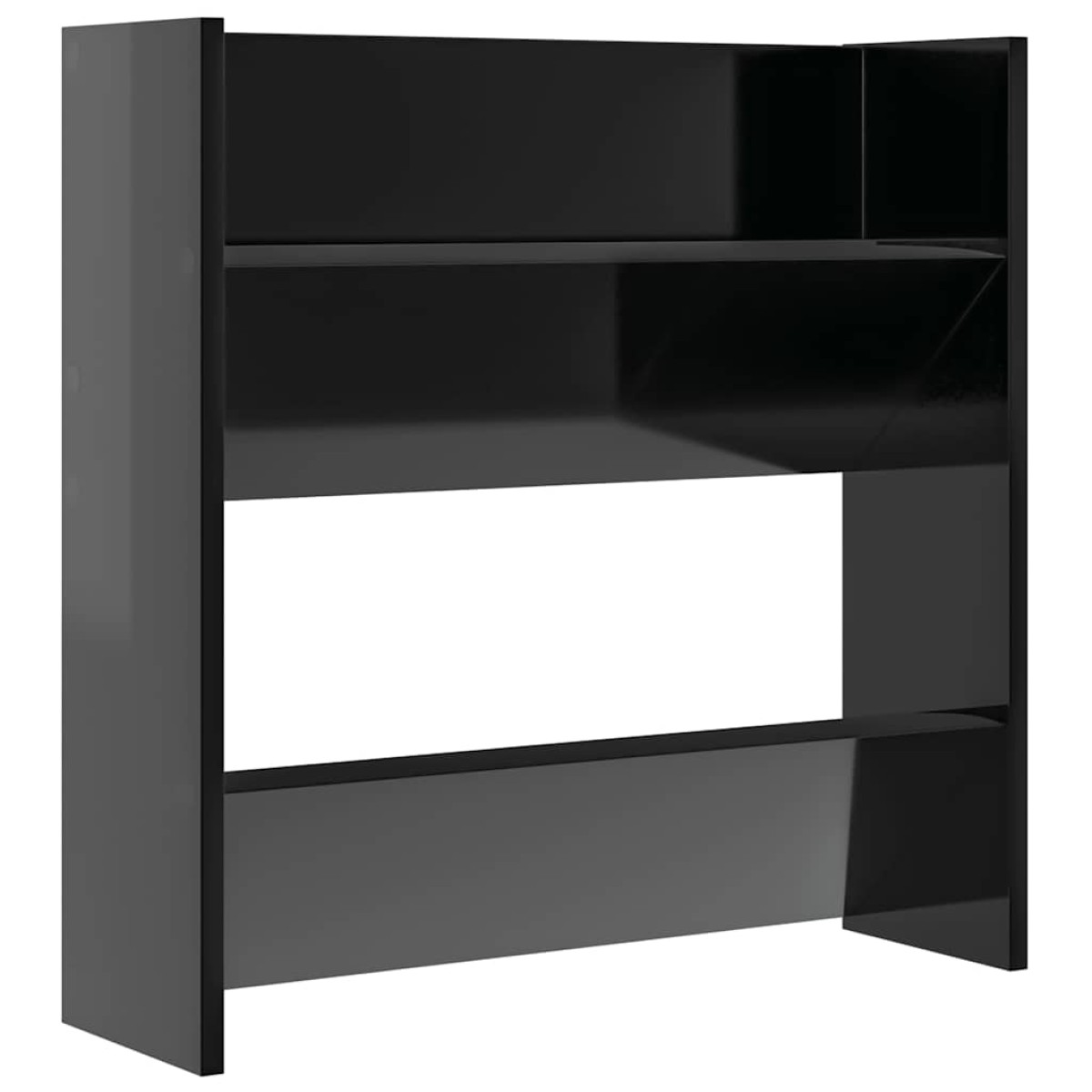 vidaXL Παπουτσοθήκες Τοίχου 4 τεμ. Γυαλ. Μαύρο 60x18x60εκ. Μοριοσανίδα
