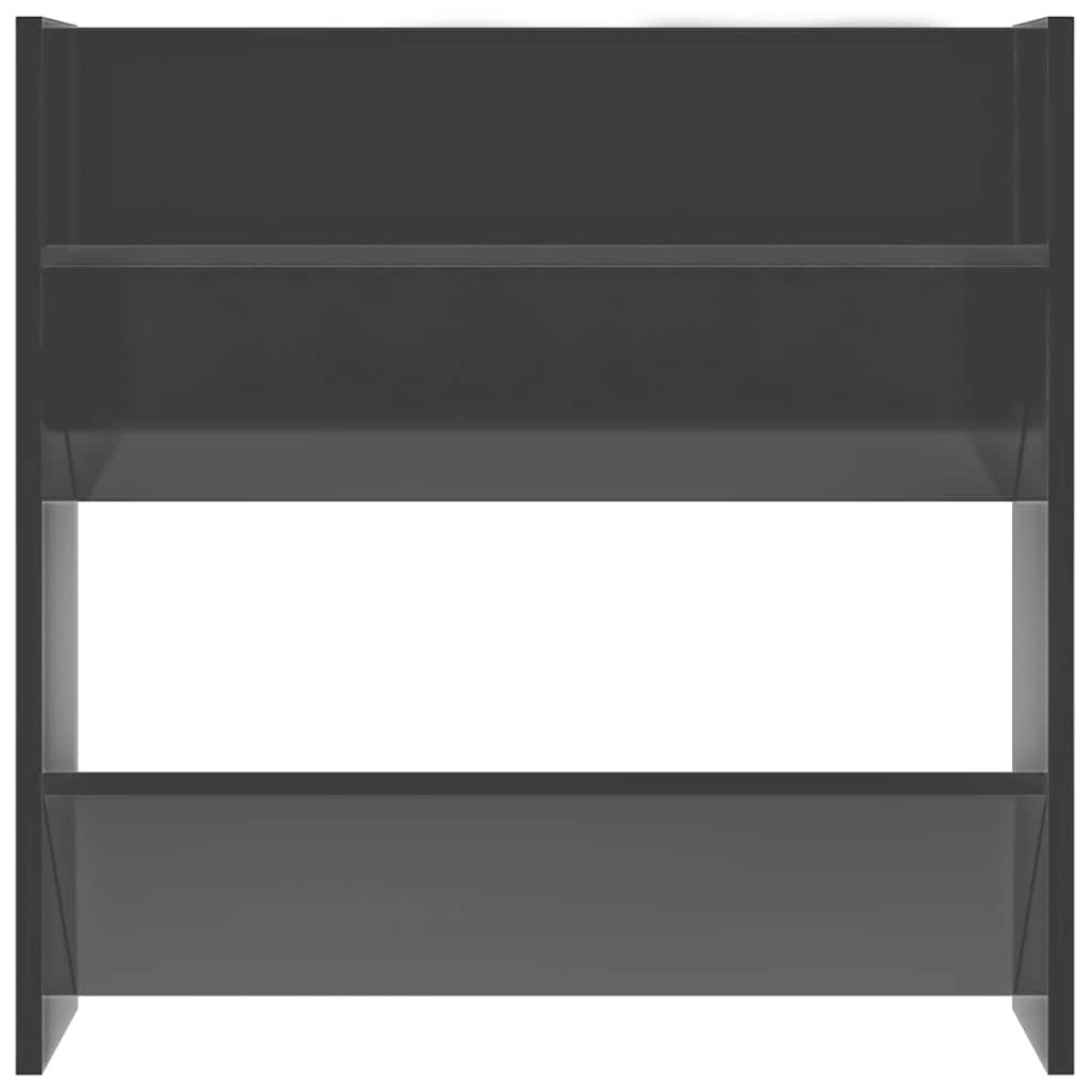 vidaXL Παπουτσοθήκη Τοίχου Γυαλιστερό Γκρι 60 x 18 x 60 εκ Μοριοσανίδα