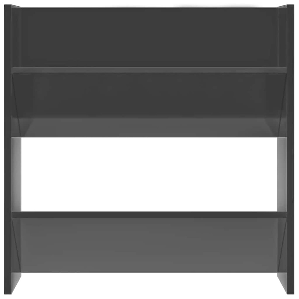 vidaXL Παπουτσοθήκες Τοίχου 2 τεμ. Γυαλ. Γκρι 60x18x60εκ. Μοριοσανίδα