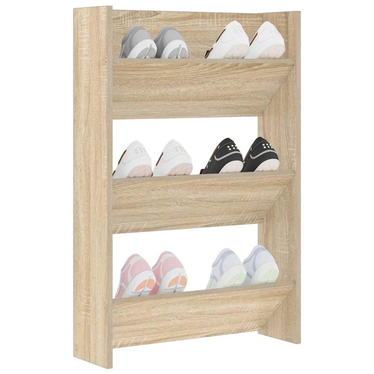vidaXL Παπουτσοθήκη Τοίχου Sonoma Δρυς 60x18x90 εκ. Μοριοσανίδα
