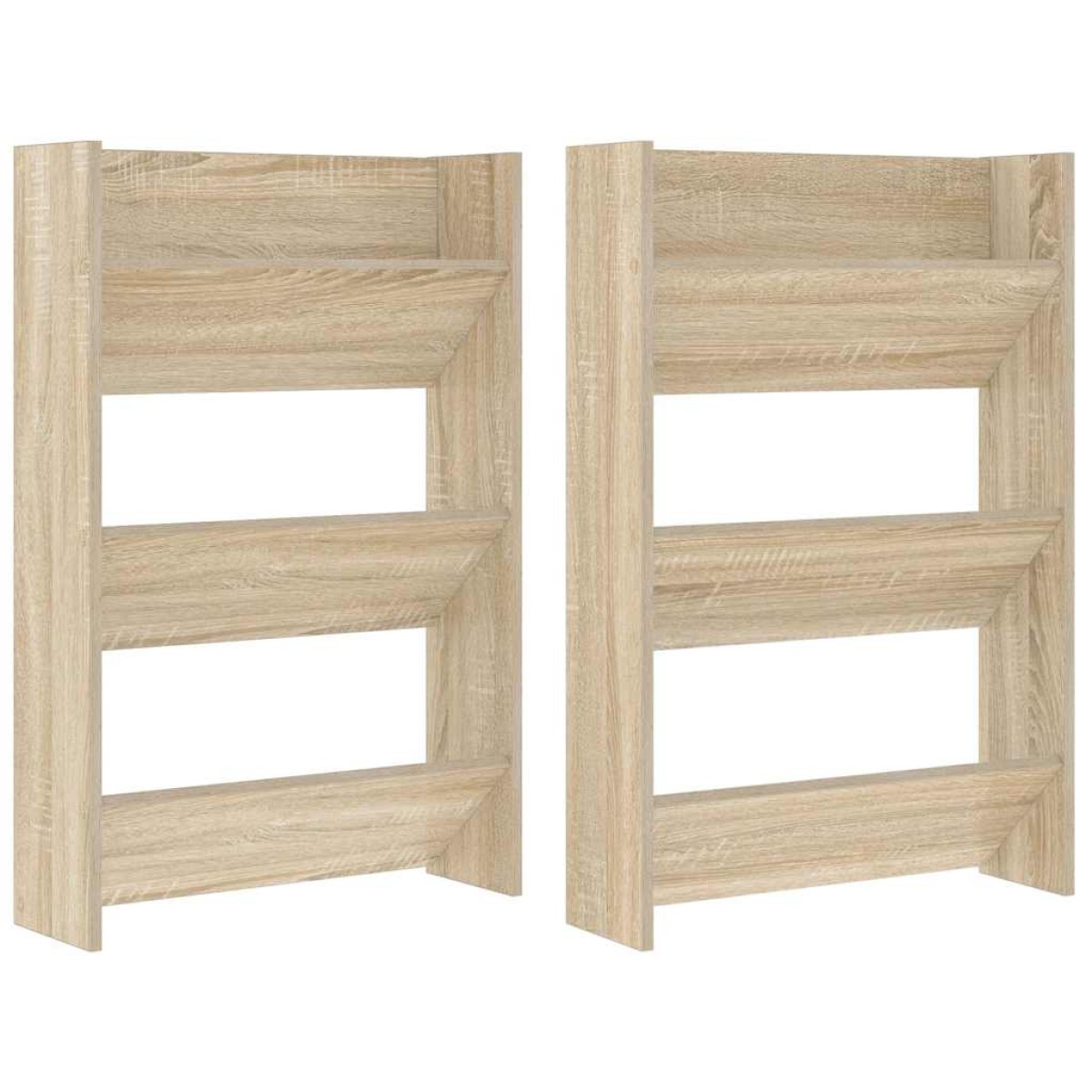 vidaXL Παπουτσοθήκες Τοίχου 2 τεμ. Sonoma Δρυς 60x18x90εκ. Μοριοσανίδα