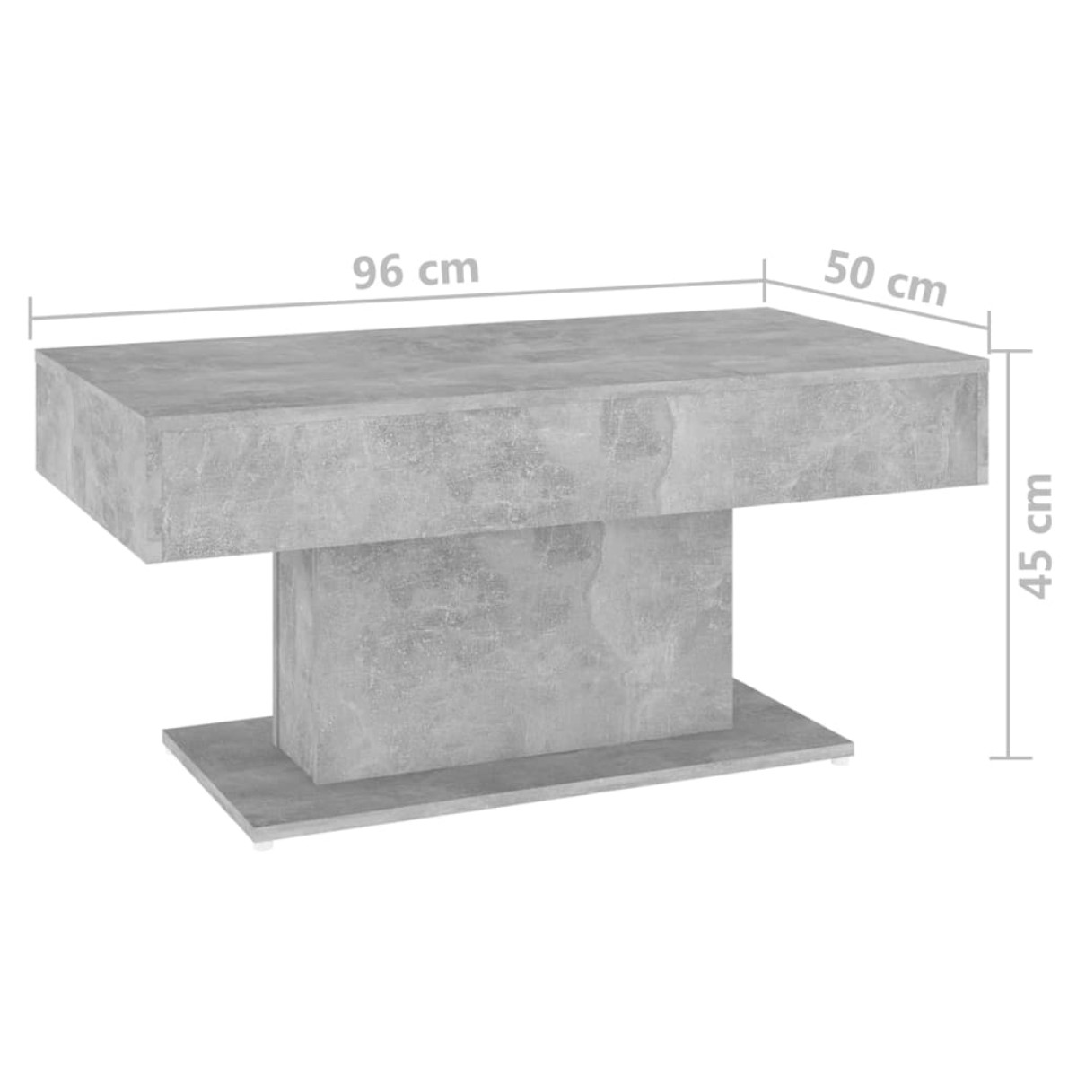 vidaXL Τραπεζάκι Σαλονιού Γκρι Σκυροδέματος 96x50x45 εκ. Μοριοσανίδα