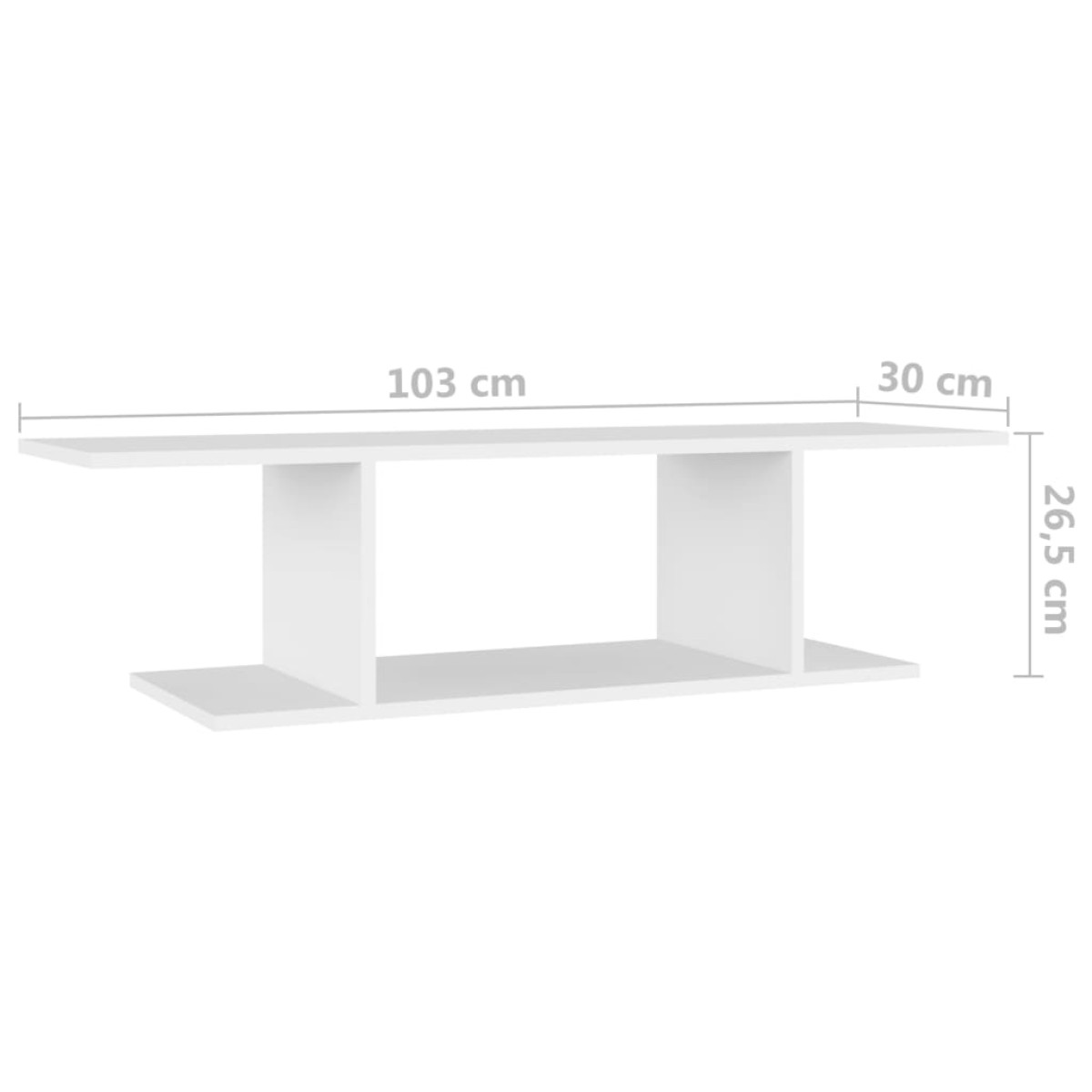 vidaXL Έπιπλο Τηλεόρασης Κρεμαστό Λευκό 103 x 30 x 26,5 εκ.