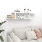 vidaXL Ράφι Τηλεόρασης Επιτοίχιο Λευκό 125 x 18 x 23 εκ. Μοριοσανίδα