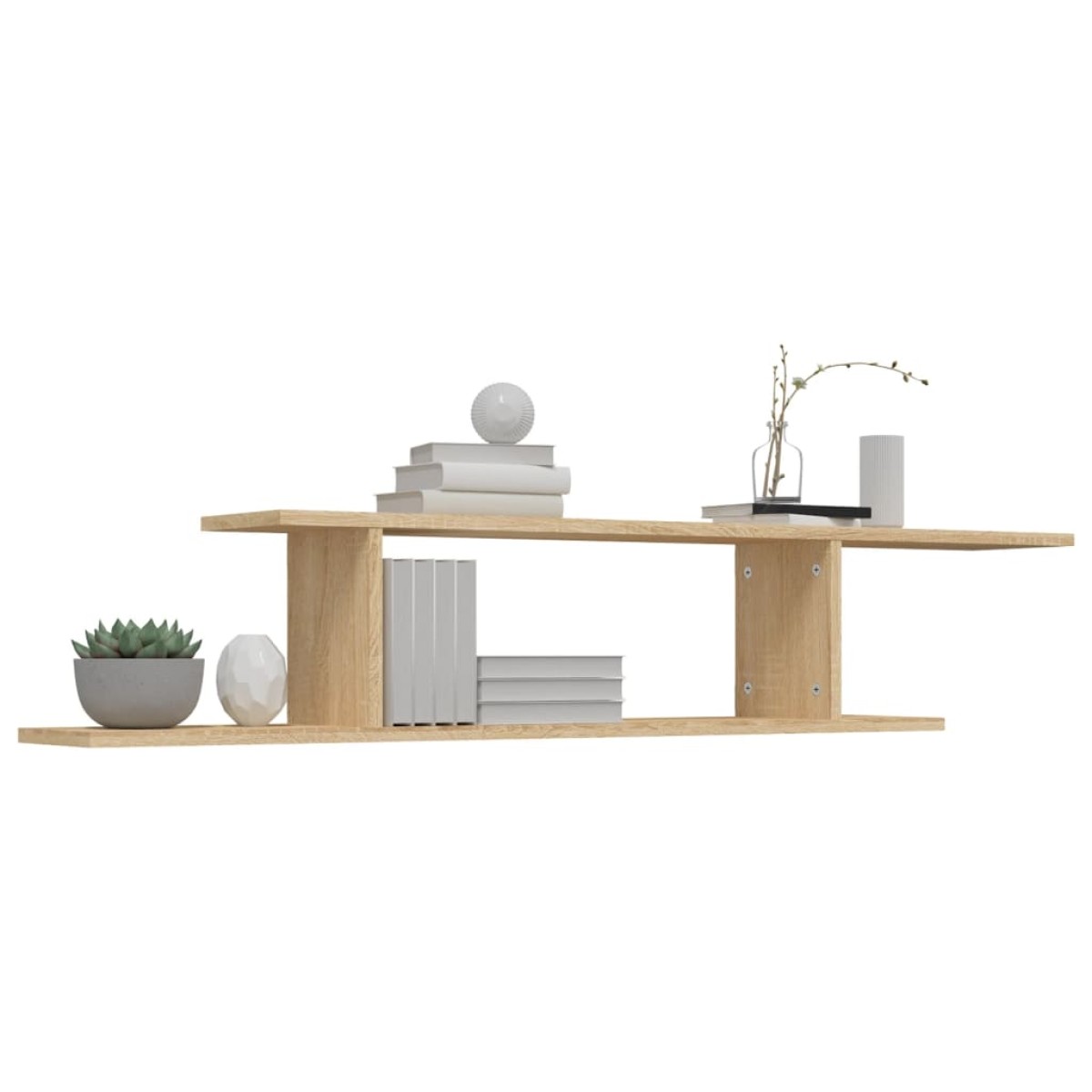 vidaXL Ράφι Τηλεόρασης Επιτοίχιο Sonoma Δρυς 125x18x23 εκ. Μοριοσανίδα