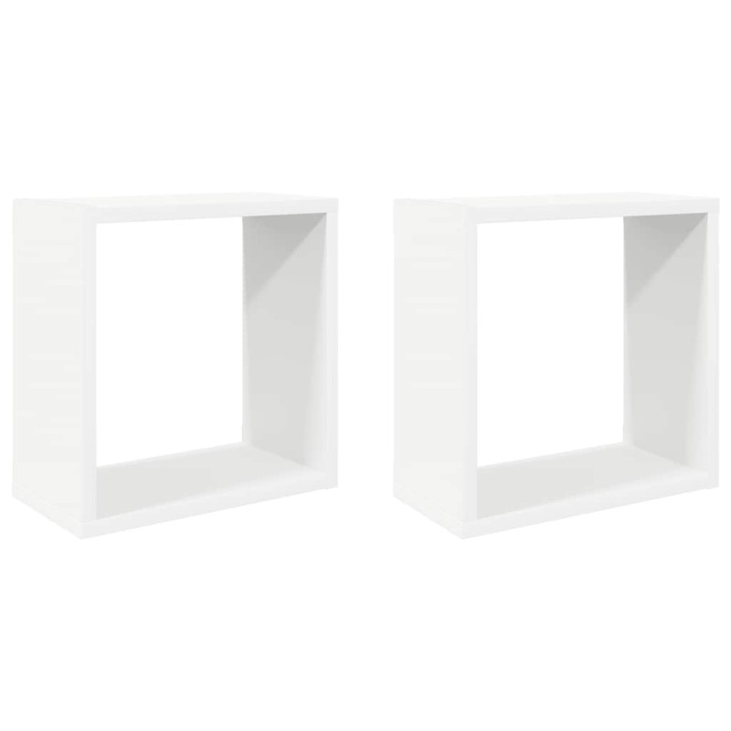 vidaXL Ράφια Κύβοι Τοίχου 2 τεμ. Λευκά 30 x 15 x 30 εκ. από MDF