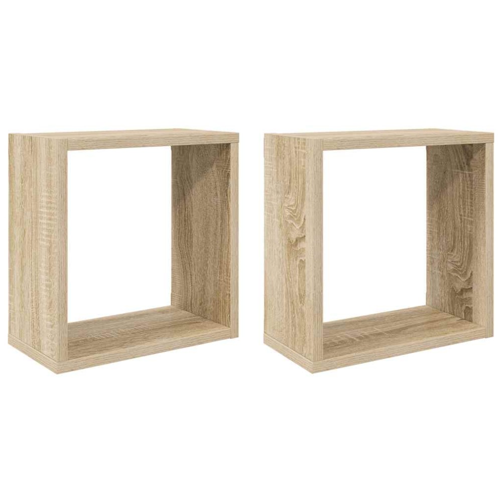 vidaXL Ράφια Κύβοι Τοίχου 2 τεμ. Sonoma Δρυς 30 x 15 x 30 εκ.