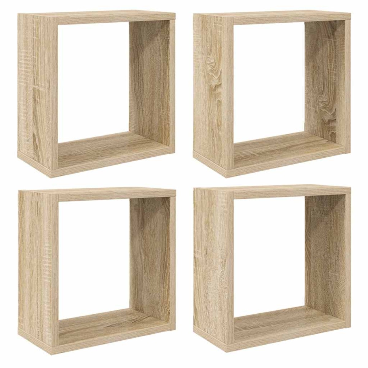 vidaXL Ράφια Κύβοι Τοίχου 4 τεμ. Sonoma Δρυς 30 x 15 x 30 εκ.